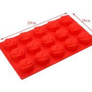 DUFUSTORE Chocolate Cake Candy Baking Silicone Bakeware Mould 15pcs Rose Flower Pattern Random Color N3
