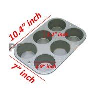 6 Cup Non Stick Steel Muffin Pan Bakeware Cupcake Baking Pan Cookie Tray Kitchen Tools