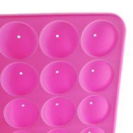 20 Silicone Ball Shaped Lollypop Cupcake Baking Modelling Tray With 20Pcs Sticks ,Pink N2