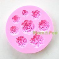 Mom&amp;pea 0599 Roses Shaped Silicone Mould for Fondant Cake Sugar Paste Cake Decoration 3d Cake Toppers Mold 9.7... N3