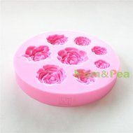 Mom&amp;pea 0599 Roses Shaped Silicone Mould for Fondant Cake Sugar Paste Cake Decoration 3d Cake Toppers Mold 9.7... N4