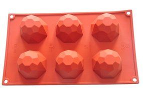 FOUR-C Cupcake Tools Cake Bakeware Diamond Silicone Molds Color Purplish Red