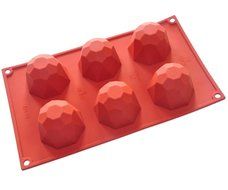 FOUR-C Cupcake Tools Cake Bakeware Diamond Silicone Molds Color Purplish Red N2