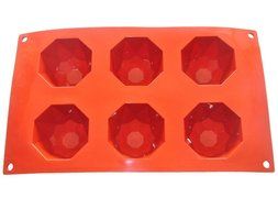 FOUR-C Cupcake Tools Cake Bakeware Diamond Silicone Molds Color Purplish Red N3