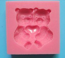 HSE Two pieces bear hug the Love shape Silicone 3D Mold Cookware Dining Bar Non-Stick Cake Decorating fondant...