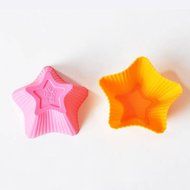 Candy-Colored Pentagram Silicone Egg Tart Mold Baking Mold Cake Mold, Set Of 12 N2