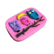 Gaosaili Owl Family Fondant Silicone Cake Decorating Mold Chocolate Candy Mold N4