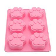 6 Cavity Dog Paw Non-Stick Food Grade Silicone Cake Pan Baking Mold