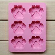 6 Cavity Dog Paw Non-Stick Food Grade Silicone Cake Pan Baking Mold N2