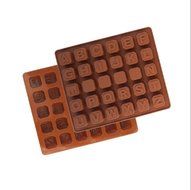 FinalZ D077 48-Cavity Alphabet Silicone Cake Baking Mold Cake Pan Muffin Cups Handmade Soap Moulds Biscuit Chocolate... N7