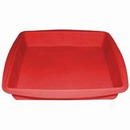 Red Silicone Tray Baking Chocolate Cake Soap Molds Square Flex Pan Maker 8"