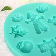 Silicone Halloween Pumpkin Scarecrow Grapes Cake Mold N3