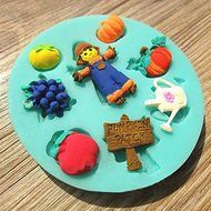 Silicone Halloween Pumpkin Scarecrow Grapes Cake Mold N7