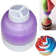 Kootips Icing Piping Bag Nozzle Converter Tri-color Cream Coupler Cake Decorating Tools For Cupcake Fondant Cookie...