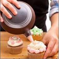 Silicone Macaron decorating cream pot with Three silicone piping nozzles Cake DIY N4