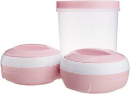 Princeware Solar Casserole Set with Twister Container Set, 3-Pieces, Pink