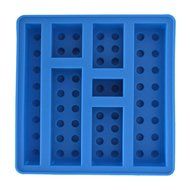 Flyager Silicone Square Sharped Ice Mold Chocolate Mold Cake Jello Mold Building Blocks Ice Tray DIY (Blue) N3