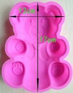 HSE 2PCS Bear shape Muffin Sweet Candy Jelly fondant Cake chocolate Mold Silicone tool Baking Pan N2