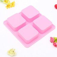 Rectangle Square Silicone Mold For DIY Chocolate Cake Mould Soap, 4-Square N2