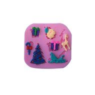 Cutoy Christmas Tree Gift Design Silicone Cake Fondant Chocolete Jello Soap Candy Gum Paste Molds Clay Moulds...