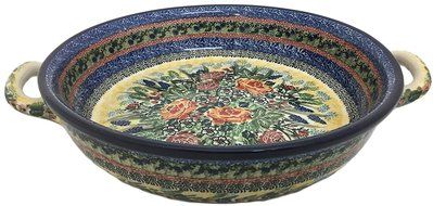 New Polish Pottery Unikat BAKER LARGE ROUND Boleslawiec CA Pattern U4288