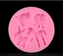 Astra shop Horse Pig Sheep Donkey Shape Fondant Silicone Sugar Craft Mold / Gum Paste Molds / Different Animals... N2