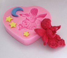 Longzang Angel Art Deco Silicone Mold Sugar Craft DIY Gumpaste Cake Decorating Clay N2