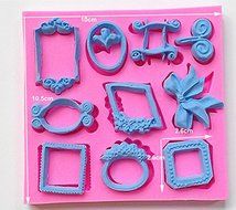 Design 564 Classic Small Picture Frame, Bow&amp; Ring Shape Silicone Mold,Sugar Mold, Chocolate Mold, Cake Decoration...