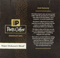 Peets Coffee &amp; Tea Single Cup Coffee Dark Roast, Major Dickason&#039;s Blend K-cup, 16 Count N5