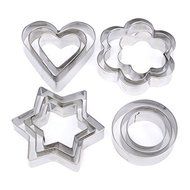 Cake Biscuit Cookie Cutter Circle Star Flower Heart Pastry Baking Mold Stainless Steel 12PCS shopping