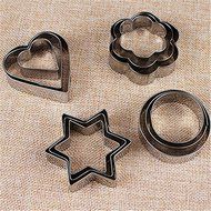 Cake Biscuit Cookie Cutter Circle Star Flower Heart Pastry Baking Mold Stainless Steel 12PCS shopping N3