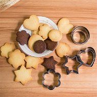 Cake Biscuit Cookie Cutter Circle Star Flower Heart Pastry Baking Mold Stainless Steel 12PCS shopping N6