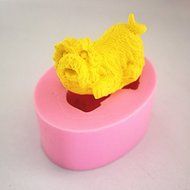 Longzang Small Dog Silicone Mold Sugar Craft DIY Gumpaste Cake Decorating Clay