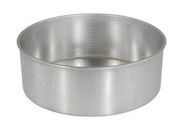 Crestware CP83 Round Aluminum Cake Pan, 8 by 3", Silver