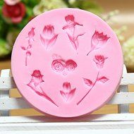 "Valentine Rose Lily Tulip Fondant Cake Mold Liquid Silicone Mould" shopping N2