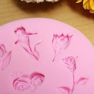 "Valentine Rose Lily Tulip Fondant Cake Mold Liquid Silicone Mould" shopping N5