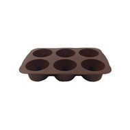 6 Cup Muffin Cake Mould (Brown) By Agora Silicone N5