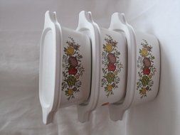 Set of 3 - Vintage Corning Ware Spice O' Life Individual Casseroles - P-43-B 2 3/4 Cup Petites