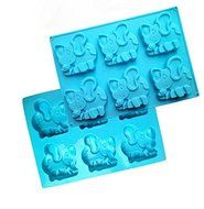 12 Cups Baby Elephant Shape Chocolate Mold Silicone Cake Moulds Household Diy Cake Baking Tools
