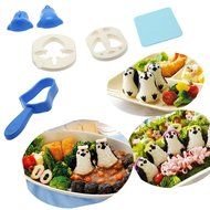 Beauty Clubs Penguin Shape DIY Kitchen Sushi Maker Mould Rice Ball Mould Bento Punch Combo N5