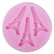 Kobwa(TM) Eiffel Tower Shape DIY Cake Decorating Fondant Silicone Sugar Craft Molds,Pink with Kobwa's Keyring
