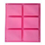 Fanhesheng 6 Cavity Plain Basic Rectangle Soap DIY Mold Silicone Mould for Homemade Craft N2