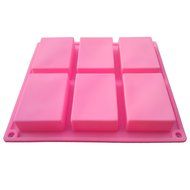 Fanhesheng 6 Cavity Plain Basic Rectangle Soap DIY Mold Silicone Mould for Homemade Craft N3