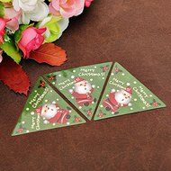 Color:Red) 50Pcs Christmas Cake Decoration Cupcake Cake Insert Card N4