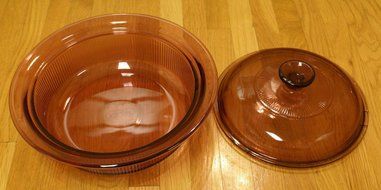 Corning Visions Vision Ware Cranberry 1.5 Quart Round Casserole Baking Dish N3