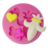 FOUR-C Sugarpaste Silicone Mold Top Decorating for Cup Cake Color Pink
