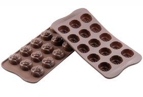 Longzang DIY Silicone Mold Tray 15-cavities Rose Flower Shape Chocolate Sugar Ice Cake Candy Baking Mold Silicone...