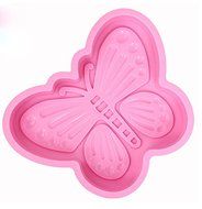Lariy 2 Pcs Pink Butterfly Silicone Cake Bread Chocolate Mould Jelly Soap Mold
