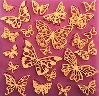 Butterfly 21 Cavities Pink Silicone Mold for Fondant, Chocolate, Crafts