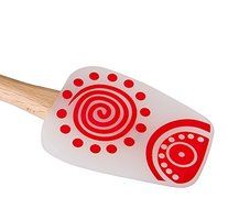 Great Value Silicone Spatulas, 3-Piece (White and Red) colorful silicone spatula set, with long slip-free wooden... N3